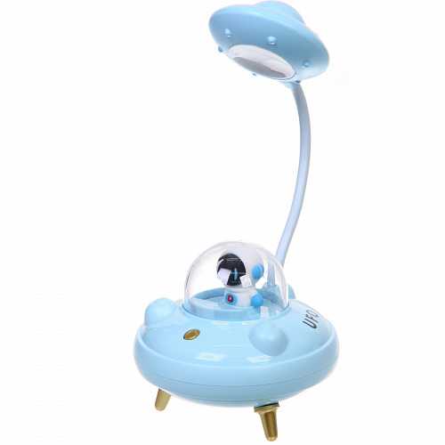 Настольная лампа "Sweet - Полёт в космос" LED 10,8*10,8*21,5 см, USB 3.7v 3w, Голубой