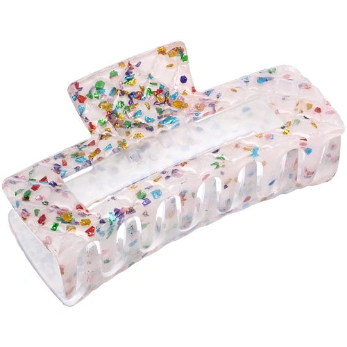 Заколка - краб для волос AKS - VIENTO, микс 6 цветов, прямоугольник, 10,54см _3