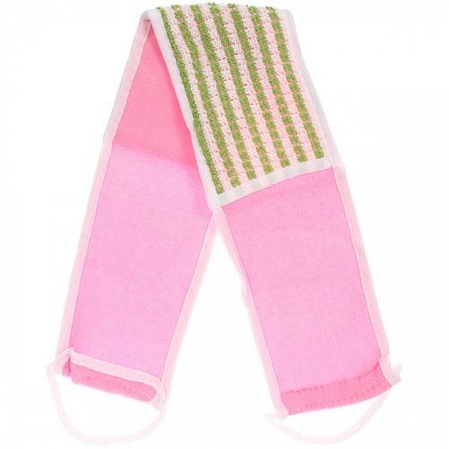 Мочалка для тела "ULTRAMARIN VERONA", комбинированная, цвет розовый, 70*11см