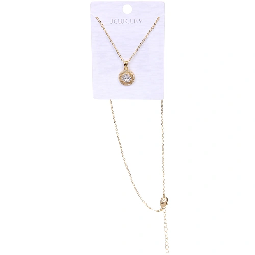 Подвеска из гиппоалергенного сплава со стразами ЭЛЛАДА, цвет серебро и золото, d-20см1см_4