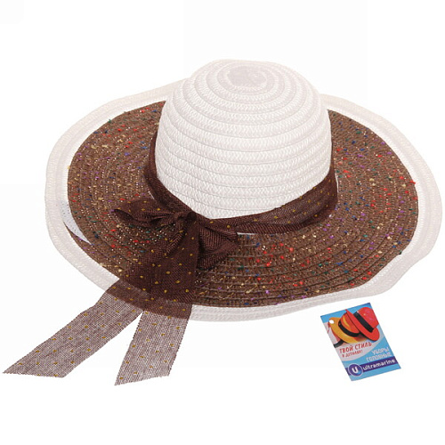 Шляпа женская с широкими полями TiraMiSu- Адель, микс 5 цветов, р58, ширина полей 13 см_22