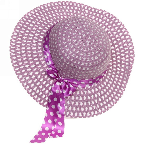 Шляпа женская с широкими полями Summer, цвет нежно-фиолетовый, р58, ширина полей 10см_5