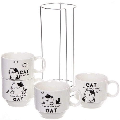Набор кружек на стойке 200мл Котята_4
