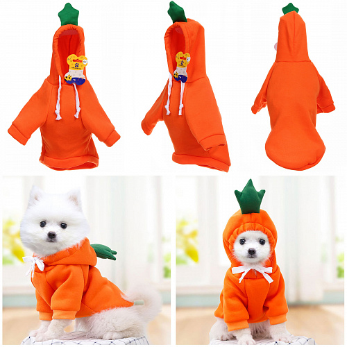 Кофта-толстовка для собаки "Wonderful style-Морковка" с капюшоном, размер 2XL (62*45*26см) Ultramarine