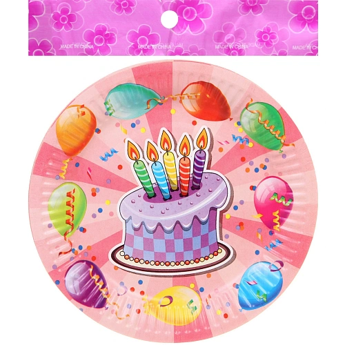 Тарелка бумажная 18 см в наборе 10 шт Тортик_3