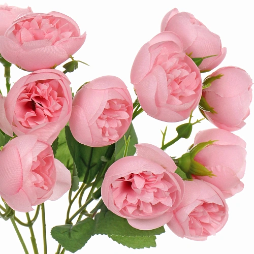 Искусственные цветы Розочки 30см 15 цветков розовые_4