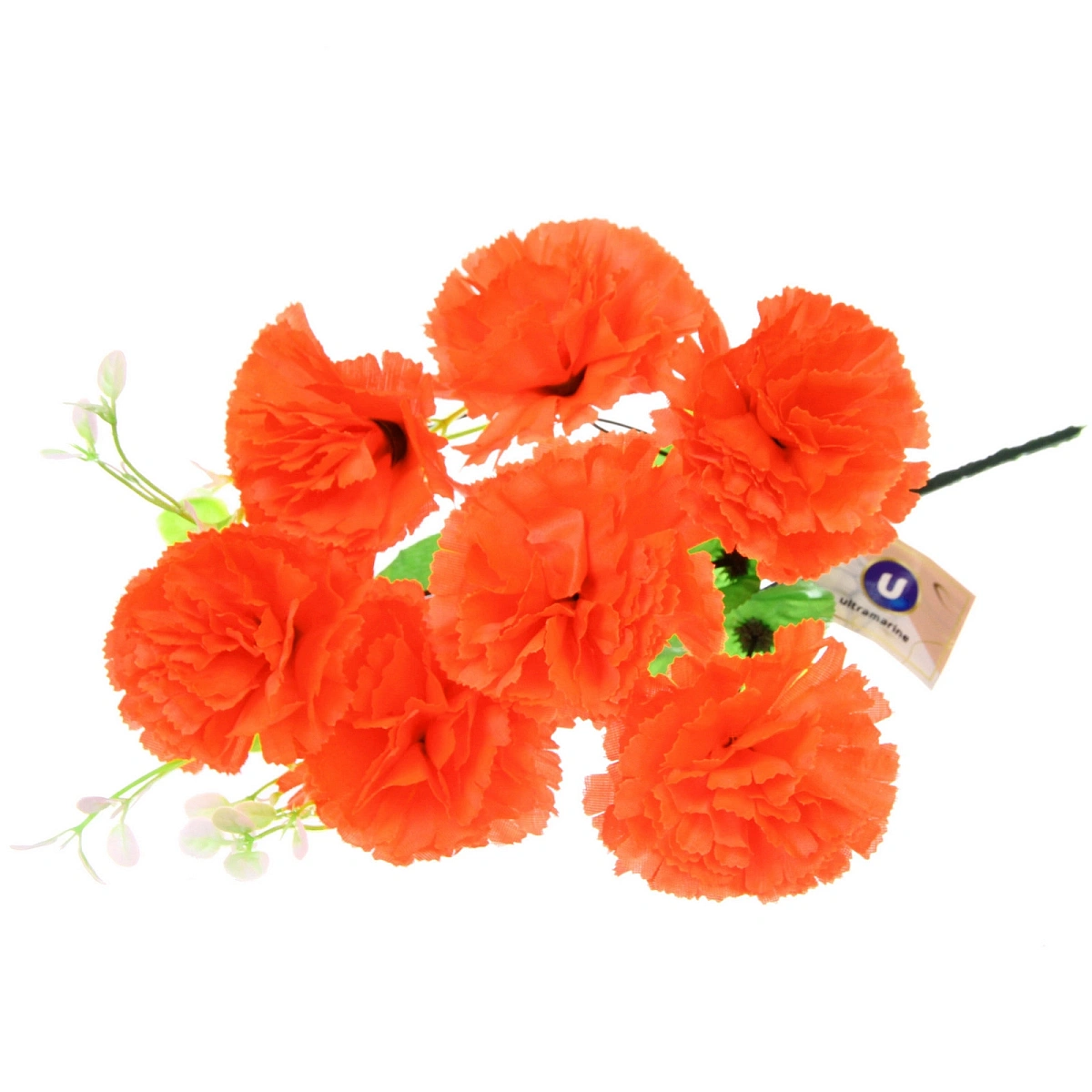 Искусственные цветы "Букет Гвоздик" 34см 7цветков оранжевые