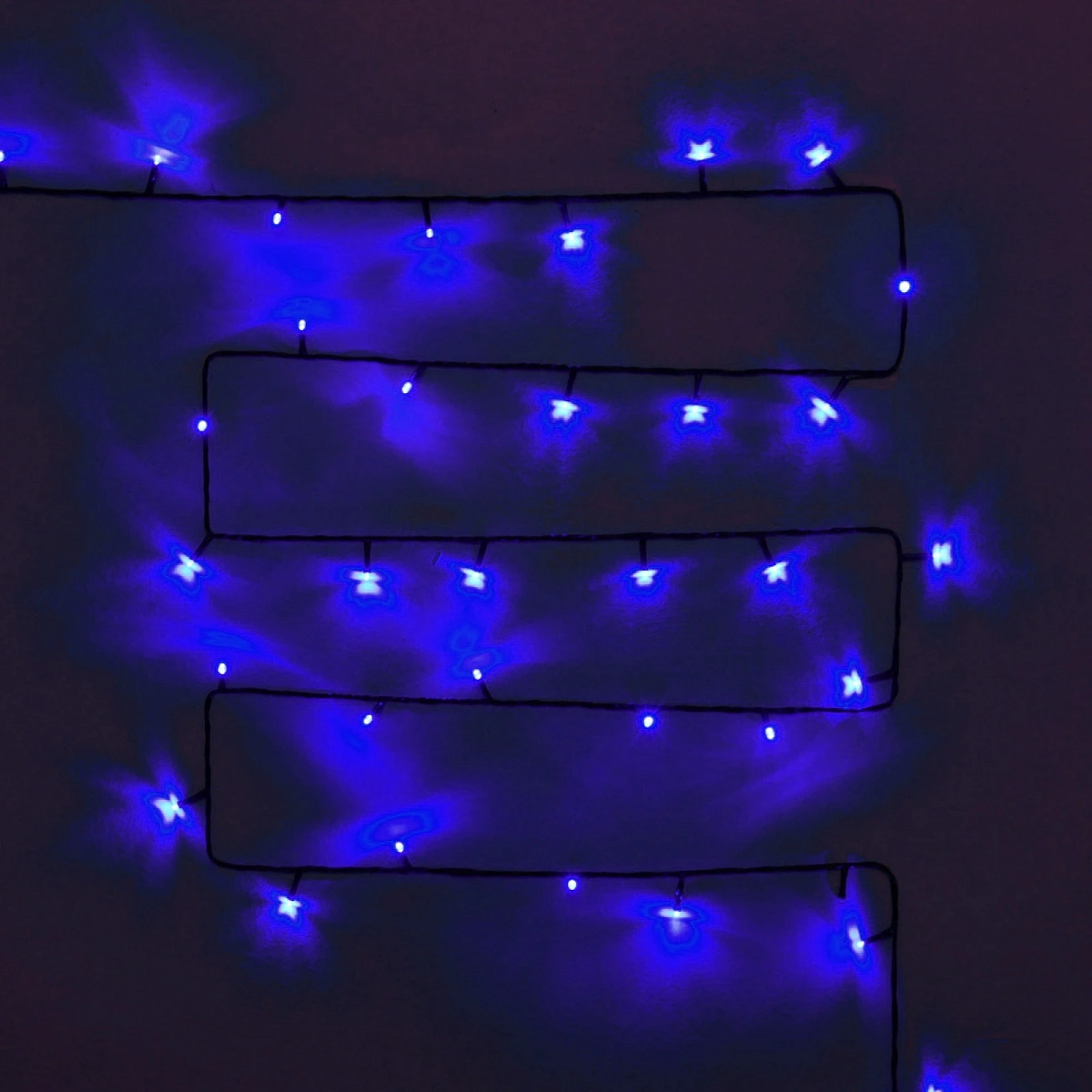 Гирлянда для улицы "Мерцание" 11м 120 ламп LED чёрный провод,1 реж.,IP-54, Синий (возможность соединения)