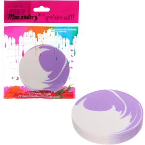 Спонж для макияжа "ЭФФЕКТО", микс два цвета розовый и фиолетовый, 8*1,5см