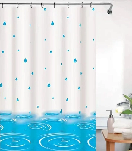 Штора для ванной EVA 180*180 "Селфи" Дождь HX397