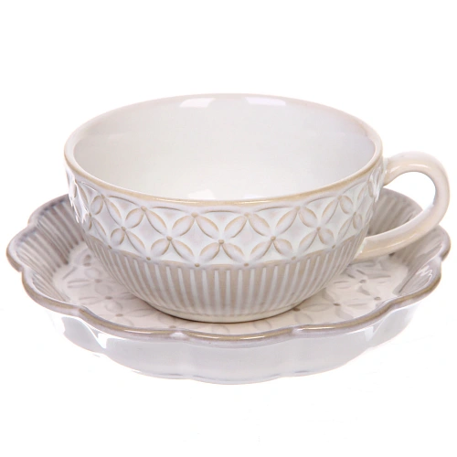 Чайная пара "Верона" (кружка 230мл, блюдце) ромбы