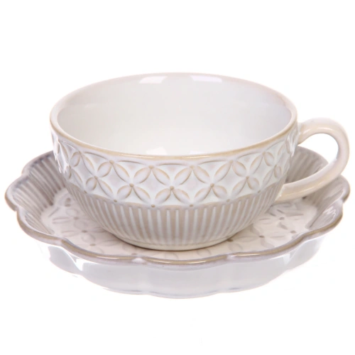 Чайная пара "Верона" (кружка 230мл, блюдце) ромбы