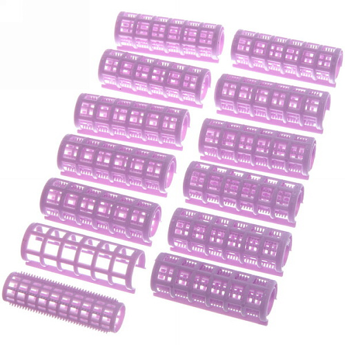 Бигуди пластмассовые с зажимом 12шт, цвет микс, d=20мм_10