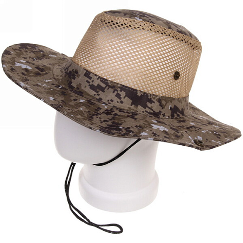 Шляпа мужская с клепками и сеткой Tourist, микс 5 цвтов, 58р, ширина полей 7,5см_18