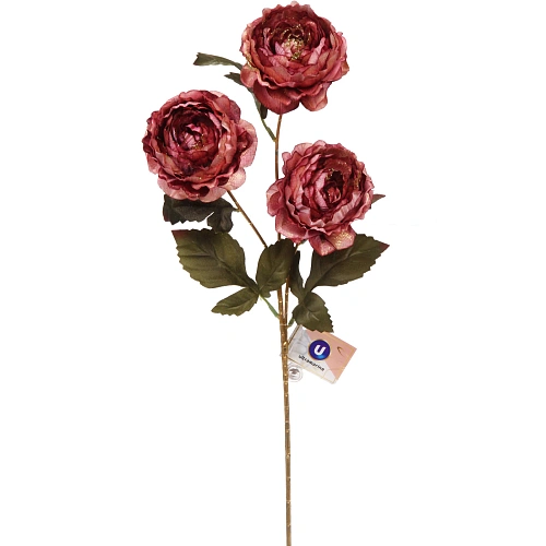 Искусственные цветы "FLOWERS GLAMOUR" 63см Пионы 3 цветка лиловые