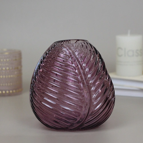 Ваза стеклянная "Луана" 11*12см розовая