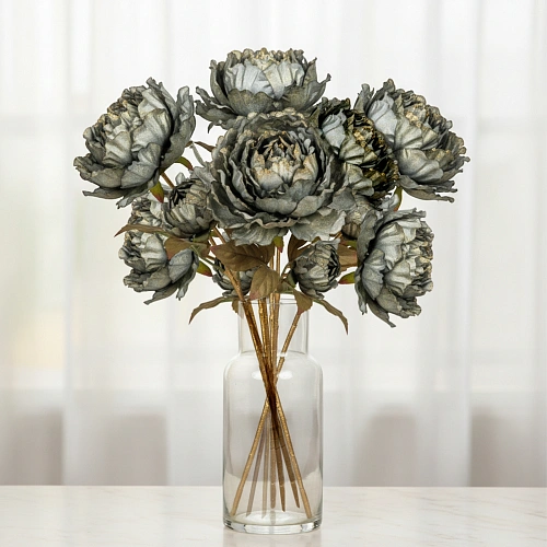 Букет Пионов 7шт "FLOWERS GLAMOUR" 60см зеленые