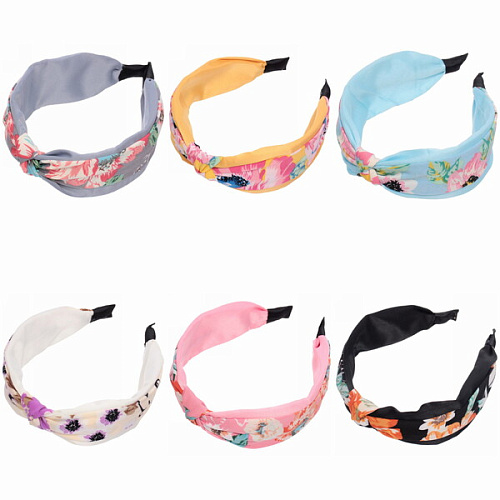 Ободок для волос "Beauty Gallery - Pamela", ширина 5см, микс 6 цветов 