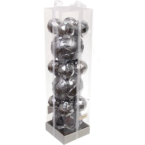 Набор шаров Miracle 10 см + 5 см (15 предметов), Графит_3