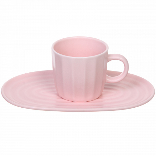 Чайная пара "Валенсия" (кружка 200мл, блюдце) розовый
