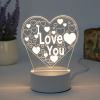 Светильник ночник "3D-I LOVE YOU" на пластиковой подставке, с включателем USB