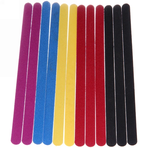 Пилки наждачные в наборе 10шт "Валенсия", тонкие, цвет микс, 8см