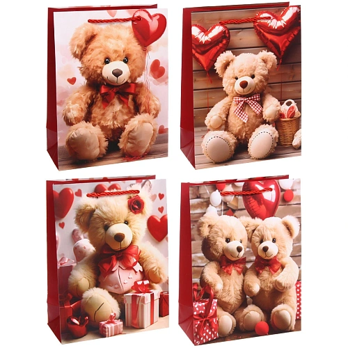 Пакет подарочный "Любимый мишка" 18*24*8.5 см