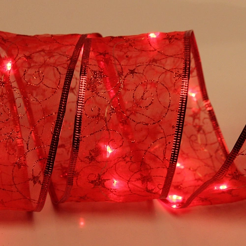 Гирлянда для дома ЛЕНТА ДЕКОРАТИВНАЯ  Волшебство 2,0 м, 6 см, 20 ламп LED (на батарейках), Красный (подсветка красный)_3