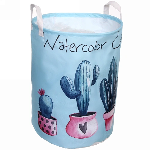 Корзина для белья круглая Кактусы 4433 см 418_3