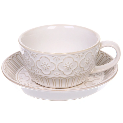 Чайная пара "Верона" (кружка 230мл, блюдце) цветы