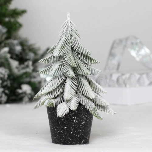 Елка в горшке "Заснеженное утро" 12*12*22 см