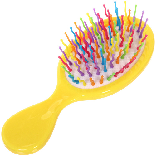 Расческа массажная Русалочка, цвет желтый, 14см_3