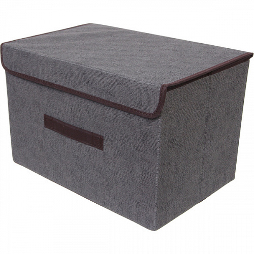 Короб - органайзер складной стеллажный для хранения вещей "ДОМания", цвет серый, 37*24*24см (лейбл)