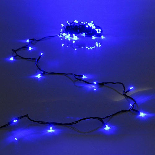 Гирлянда для дома  3,5м 36 ламп LED зелёный пров.,8 реж, IP-20, Синий
