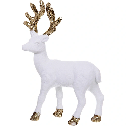 Фигурка новогодняя Прекрасный олень 13522 см, Белыйзолото_5
