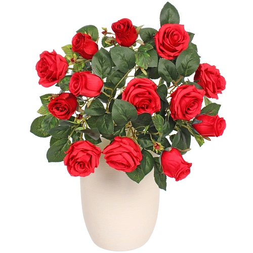 Искусственные цветы Розовая фантазия 48см 13 цветков красные_6