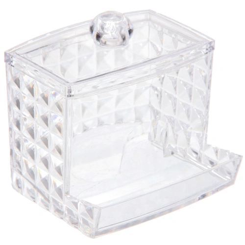 Диспенсер для ватных палочек "КАПЕЛЛА", прозрачный, 8.7*7*8.8см