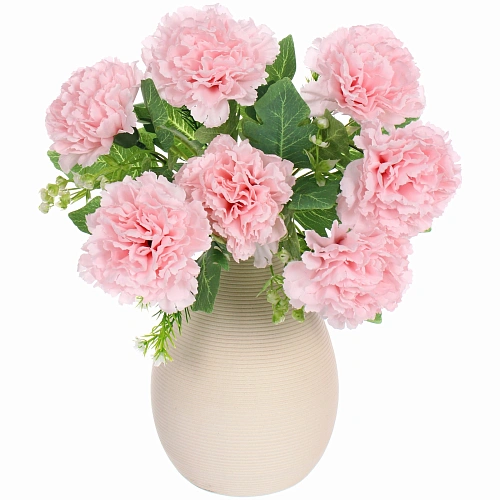 Искусственные цветы Букет гвоздик 35см 7 цветков розовые_6