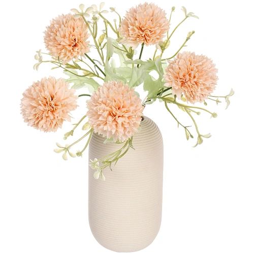 Искусственные цветы Букет хризантем 25см 5 цветков персиковые_6