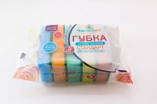 Губка для посуды "ЧистоДел" "Стандарт" (5 шт.)