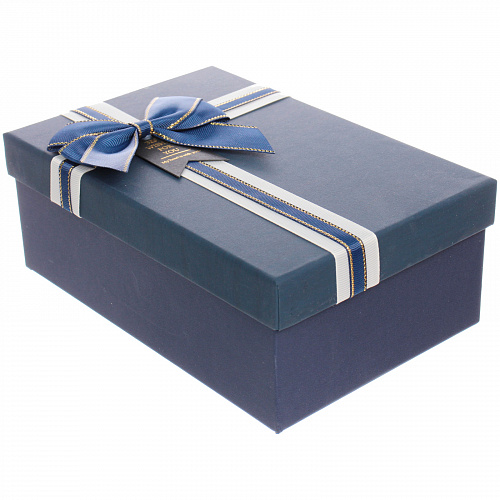 Коробка подарочная "Нежный бант" 21*14*8 см, синий