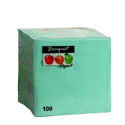 Салфетки бумажные 24*24 BOUQUET elegant Салатовые, 1 сл., 100 л