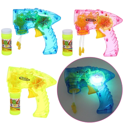 Мыльные пузыри "СуперСила" 15*15 см, 50 мл, механический генератор, с подсветкой, цвет микс