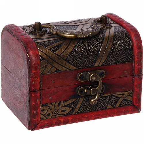 Сундук - шкатулка из дерева "STEFANO", цвет как на фото,12*8*8см 