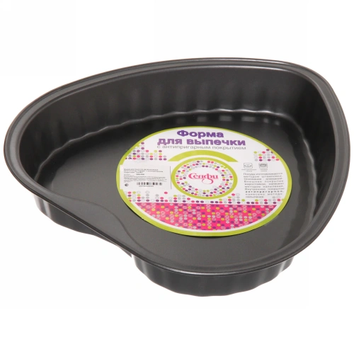Форма для выпечки металлическая 1,4л 26*27,5*3,7см "Сердце" с антипригарным покрытием "Селфи"