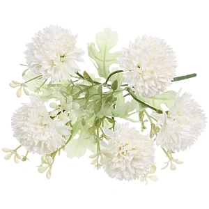 Искусственные цветы "Букет хризантем" 25см 5 цветков белые