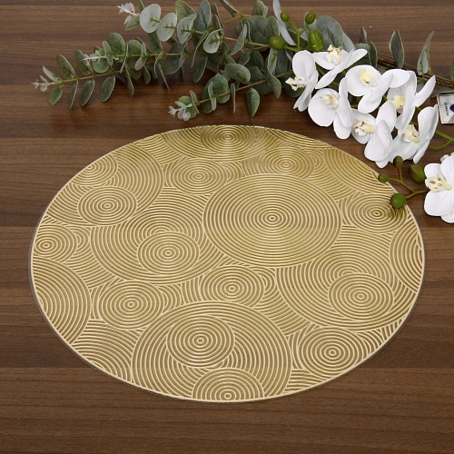 Салфетка на стол 38см Бесконечность, золотая_4