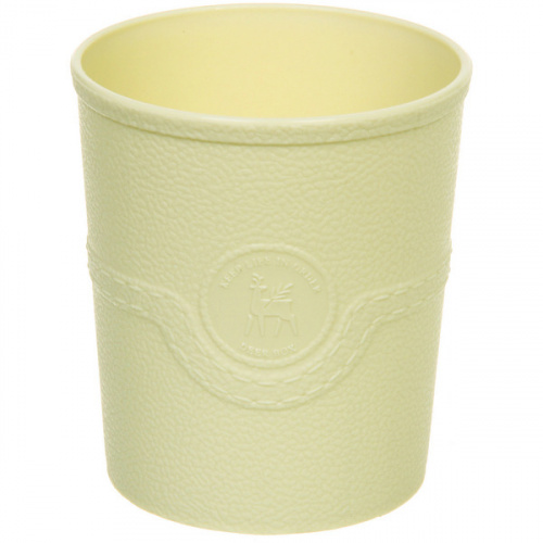 Корзинка - стакан для хранения "ОКСФОРД", цвет молочный, d-9/10см (имитация под кожу, пластик АВС)