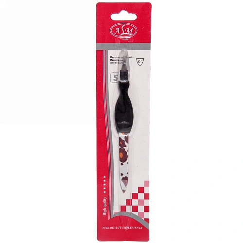 Пилка для ногтей металлическая с триммером на блистере Эстетика, цвет ручки микс матовый, цвет пилки микс,13,5см_10