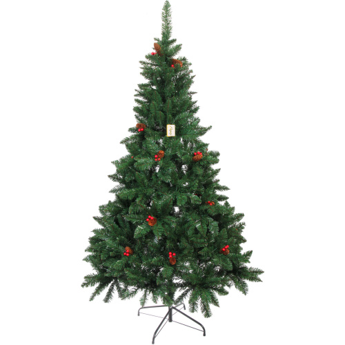 Ёлка "Лесное утро" 180 см, ПВХ с шишками и ягодами (688 веток)